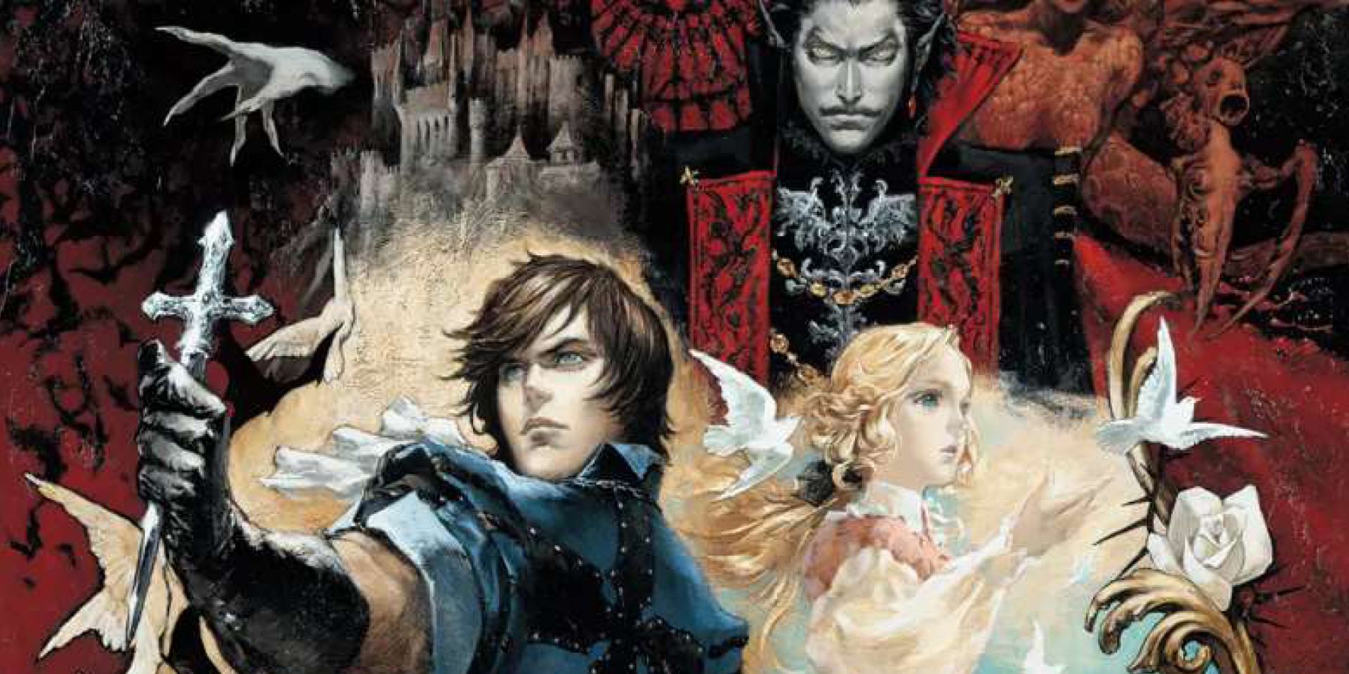 Richter, Maria and Dracula pose in this concept art.