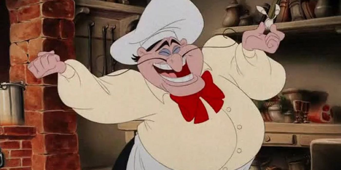 Chef Louis in The Little Mermaid smiling.
