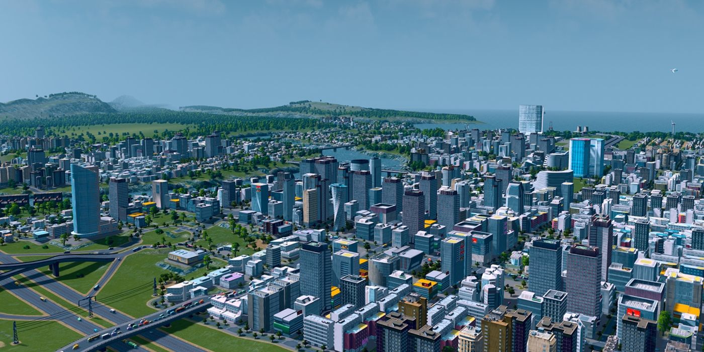 Una città in via di sviluppo nel gioco Cities: Skylines