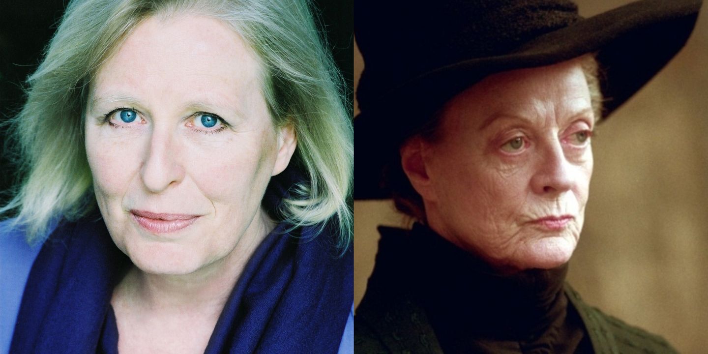 Split image of Jacqueline King and Maggie Smith as Minerva McGonagall in Harry Potter