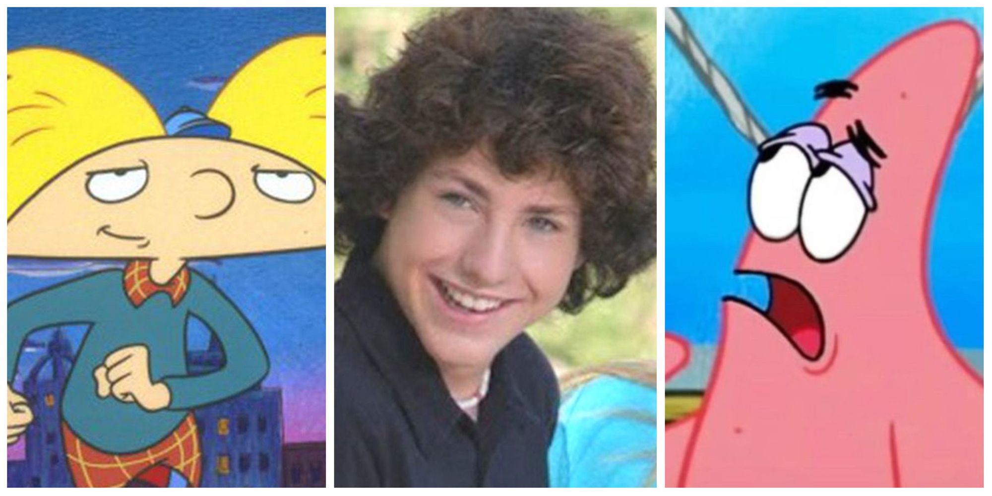 Split Image of characters from Hey Arnold!, Zoey 101, and SpongeBob SquarePants 