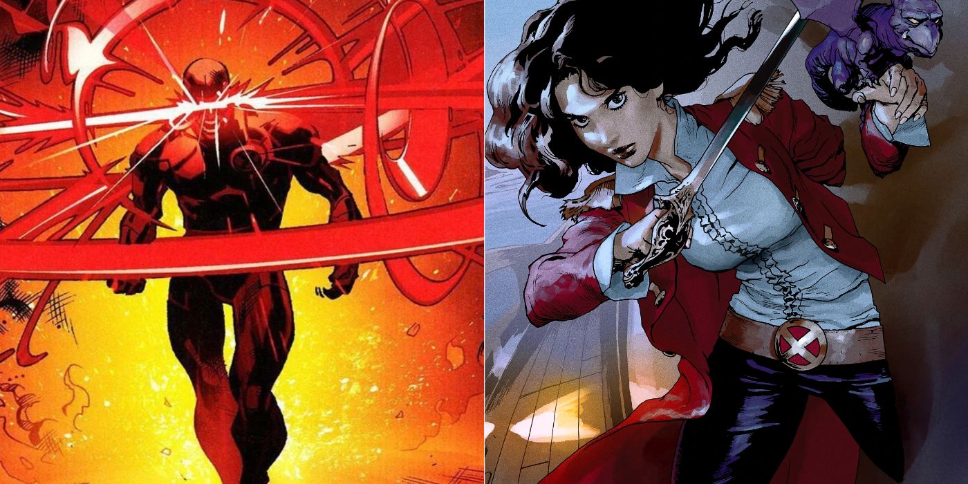 A split image of Cyclops and Kate Pryde