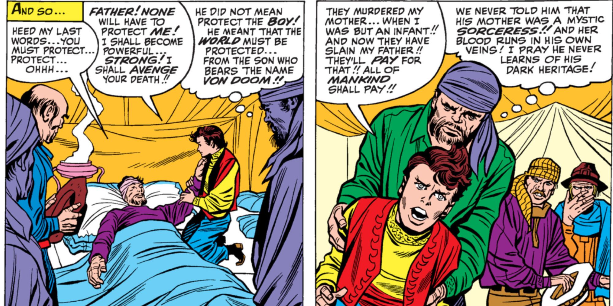 Doom at the death of his father from Marvel Comics