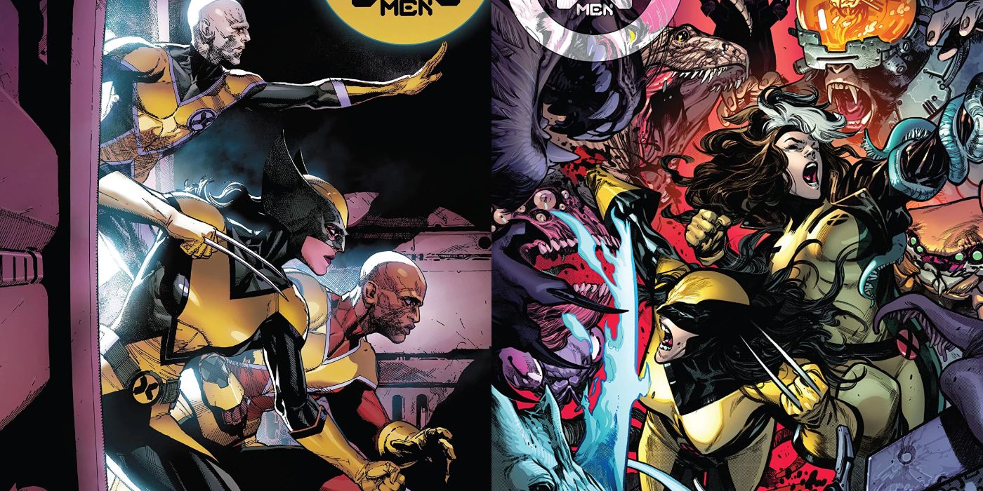 A split image of X-Men Vol. 5 #18 and X-Men Vol. 6 #3 from Marvel Comics