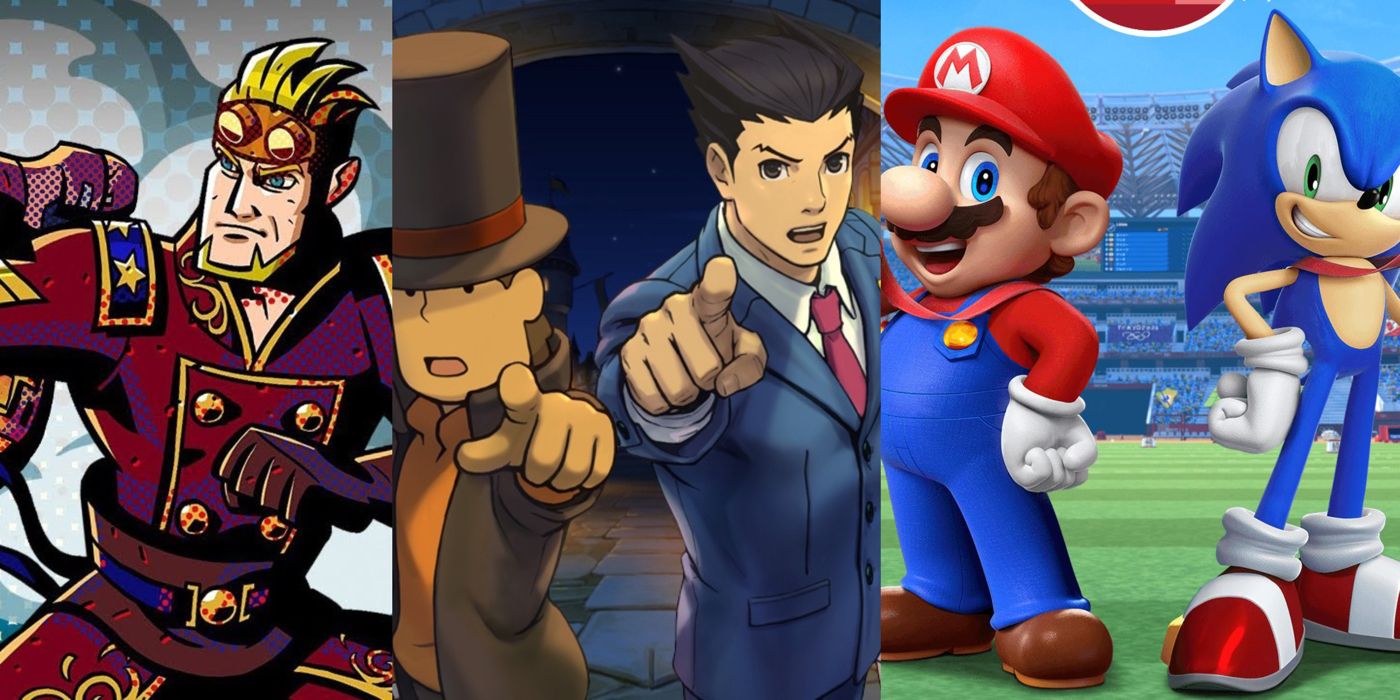 Henry Fleming prepares to fight, Professor Layton and Phoenix Wright point their fingers accusingly and Mario and Sonic stand proudly in the Olympic stadium.