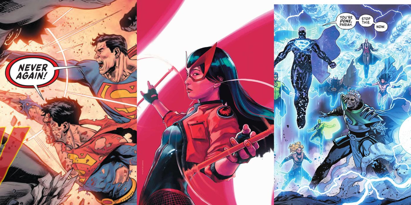 Red Canary, The Supermen, and The Justice League in Dark Crisis on Infinite Earths