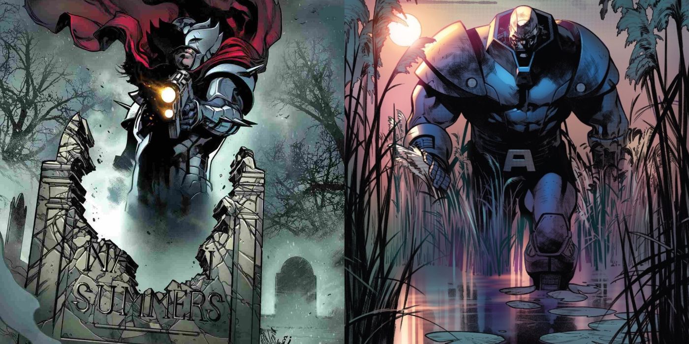 A split image of Stryfe and Apocalypse from Marvel Comics