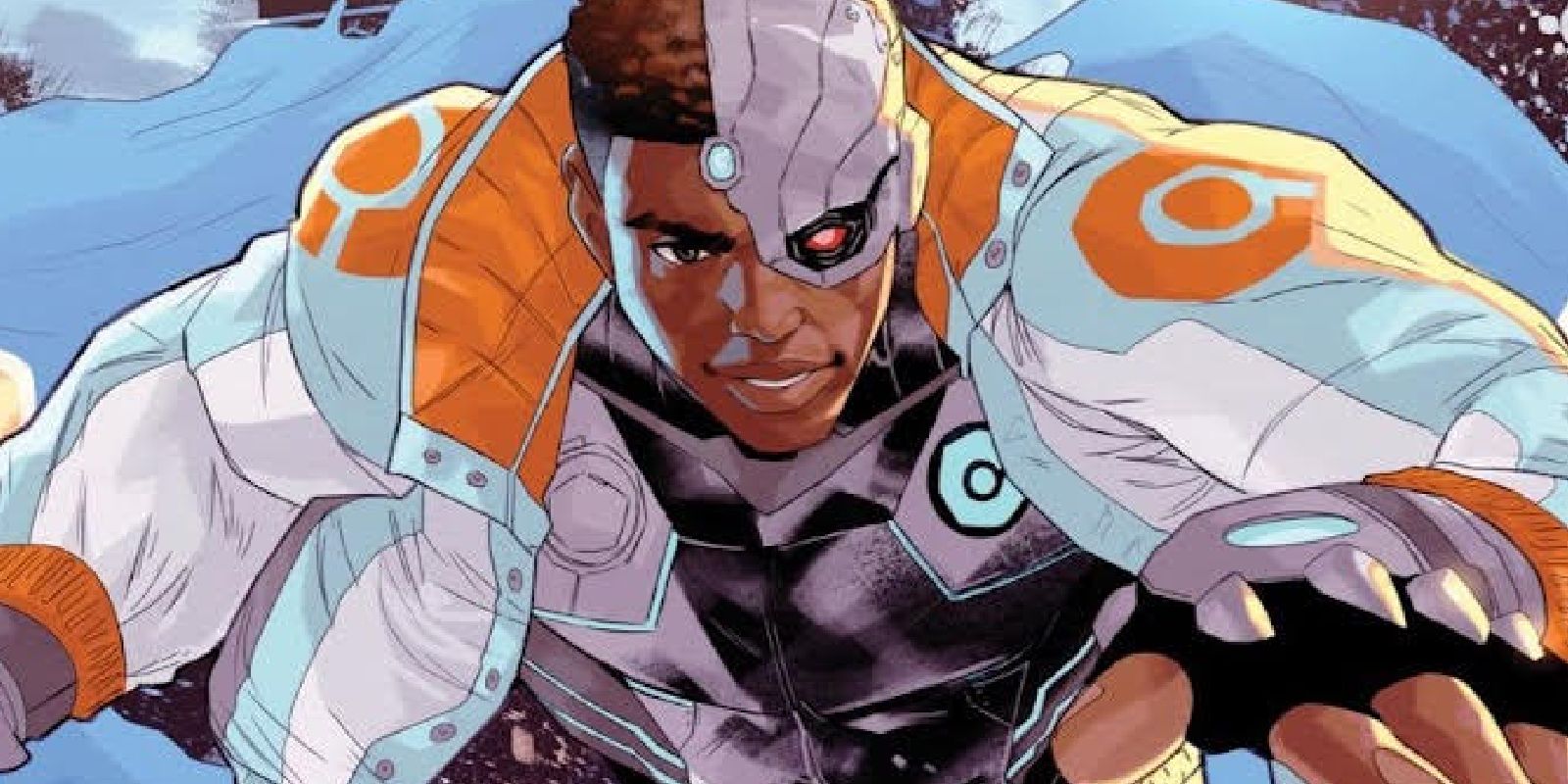 Cyborg smiling while readying for battle in DC Comics