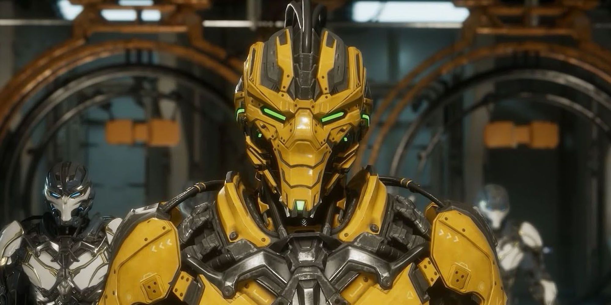 Cyrax dentro da Lin Kuei Assembly em Mortal Kombat 11 (2019).