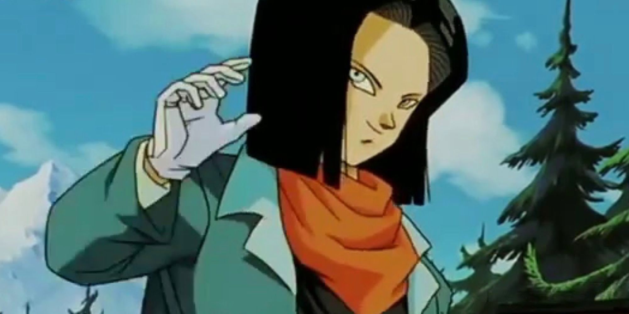 Android 17 donates energy to Goku's Super Spirit Bomb in Dragon Ball Z