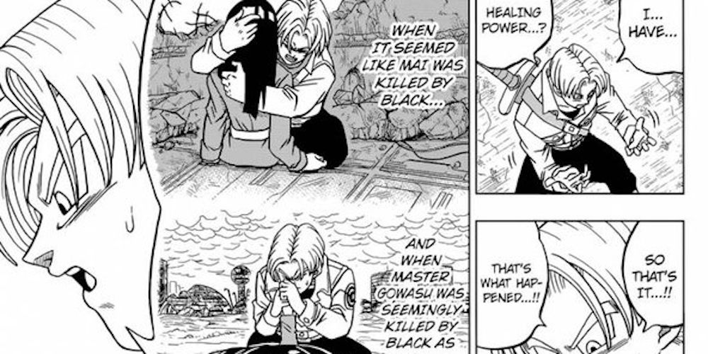 Future Trunks heals Gowasu and Future Mai in the Dragon Ball Super manga.