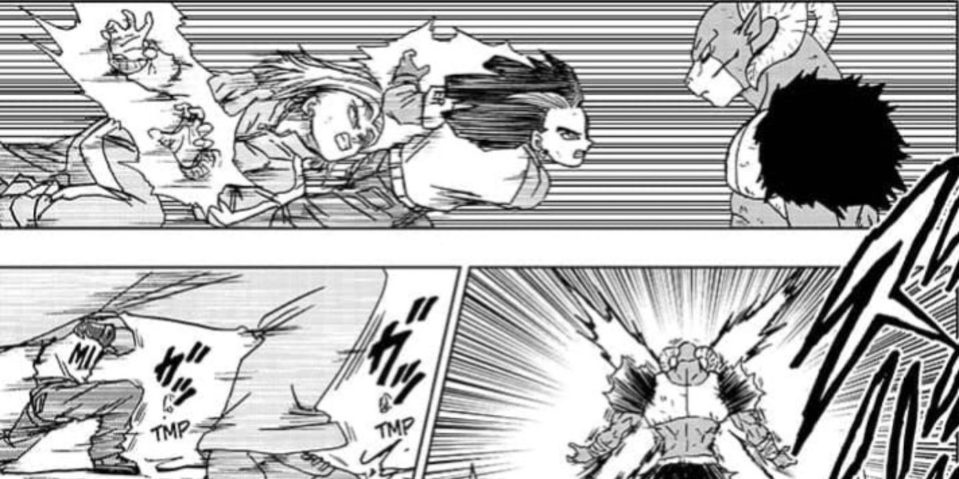 Androids 17 and 18 attack Moro in Dragon Ball Super manga