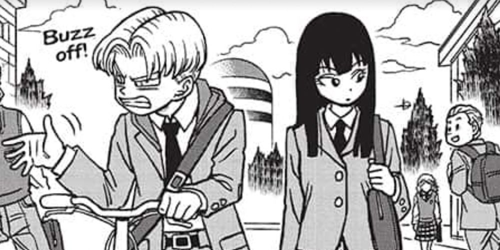 Trunks with Mai at school in Dragon Ball Super manga Chapter 89.