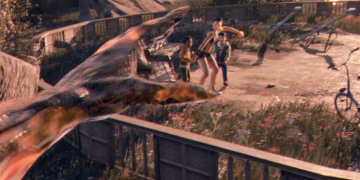 Infected hand reaching out in the Dying Light ending