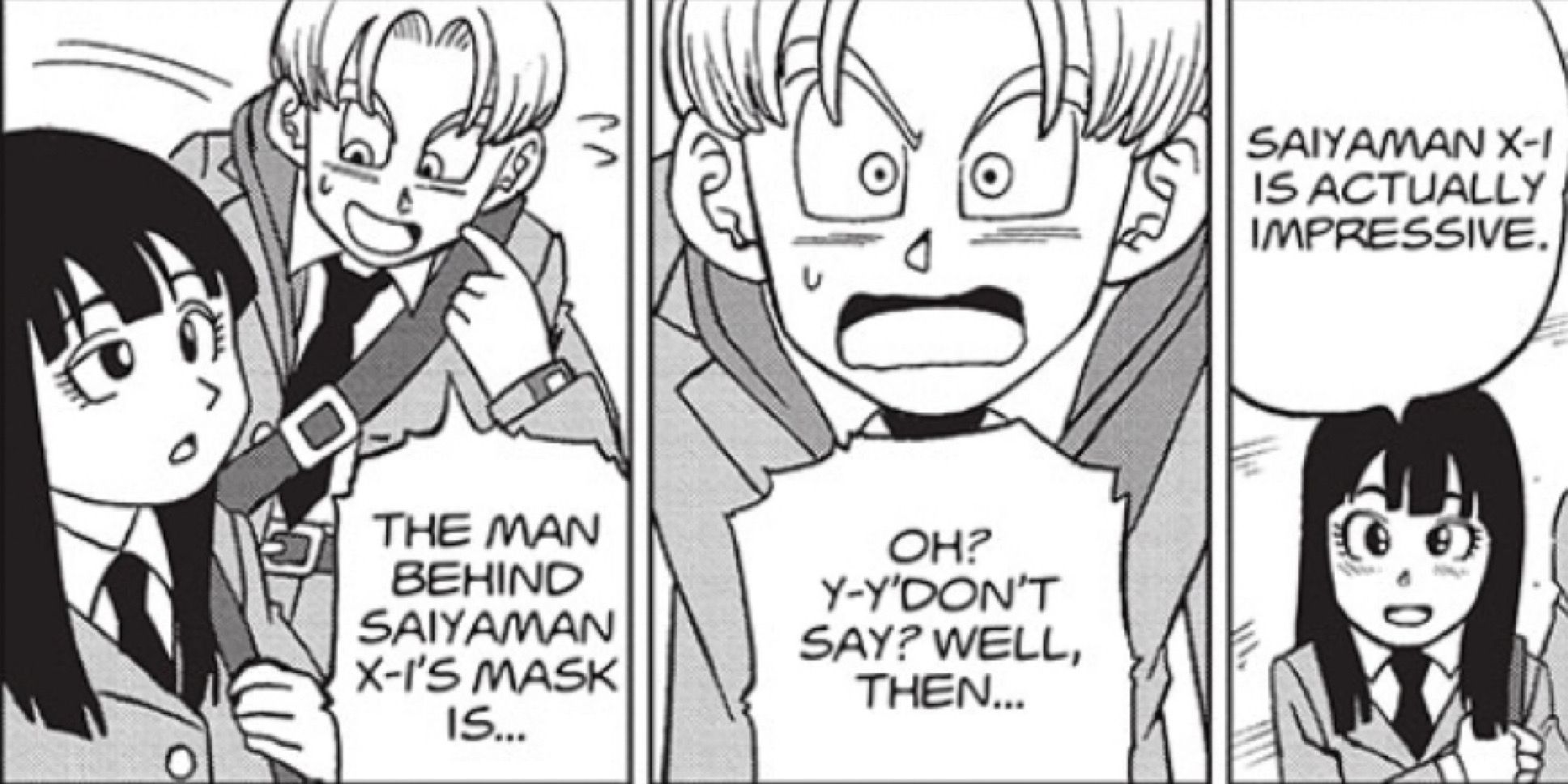 Mai impressed by Saiyaman X-1 in Dragon Ball Super manga Chapter 89.