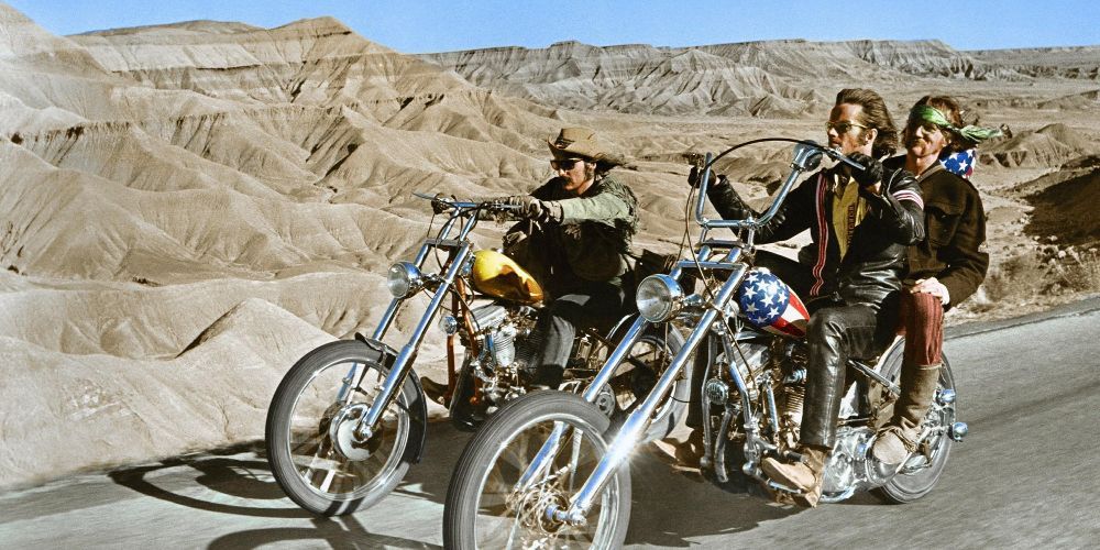 Riding motorcycles in easy rider