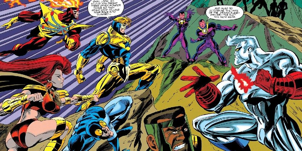 Booster Gold leads the team in Extreme Justice