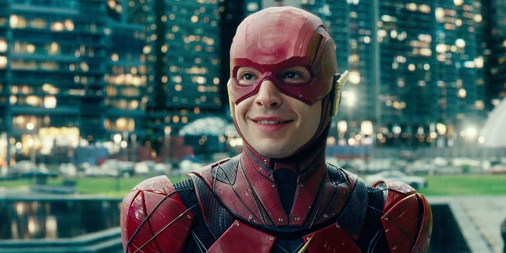 The Flash smiles at a resurrected Superman in Justice League