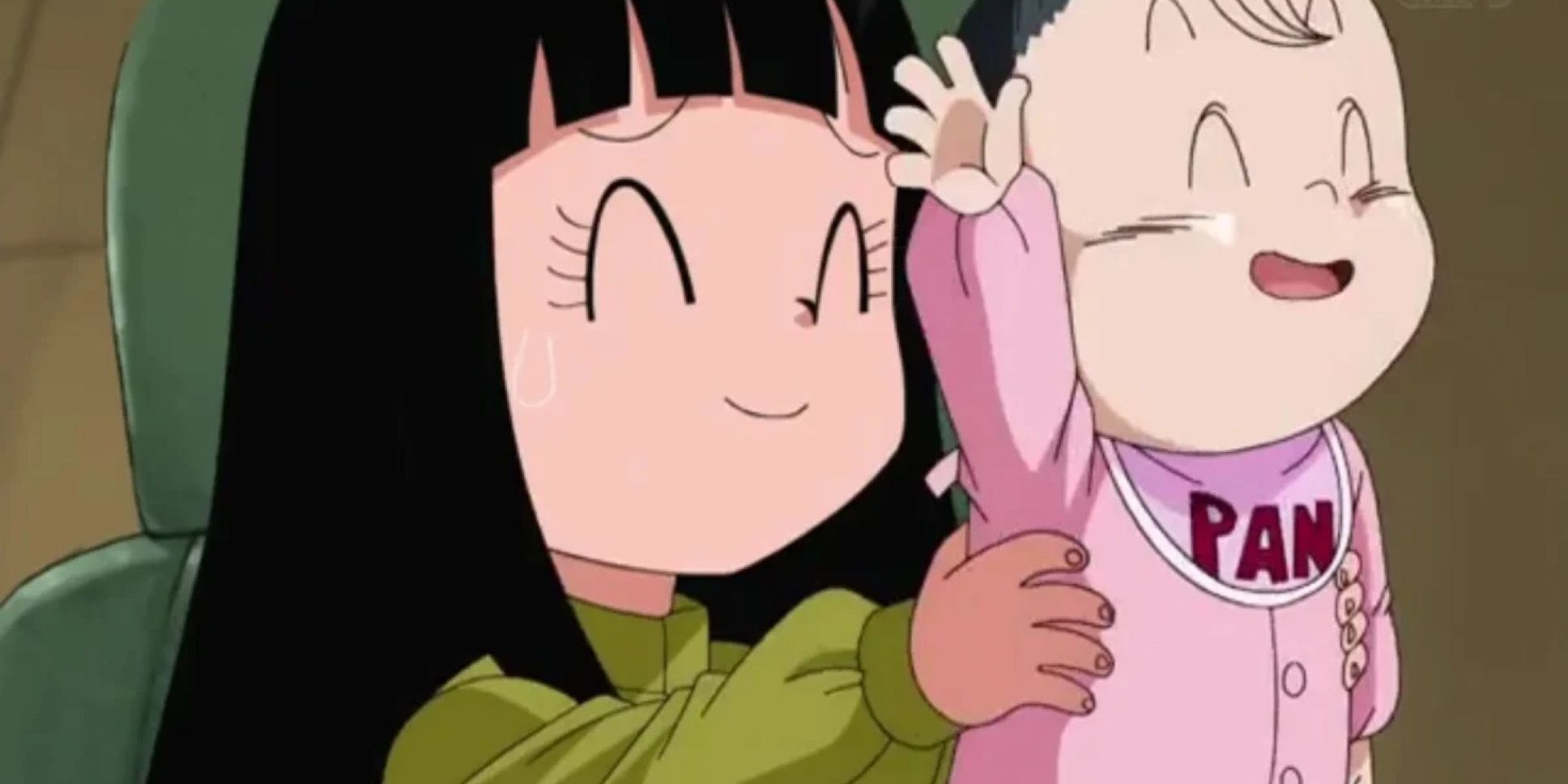 Mai caring for Pan in the Dragon Ball Super anime.