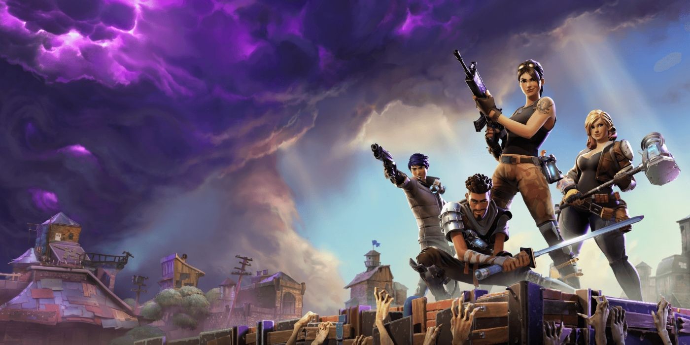 A group of characters holding off husks in Fortnite: Save the World