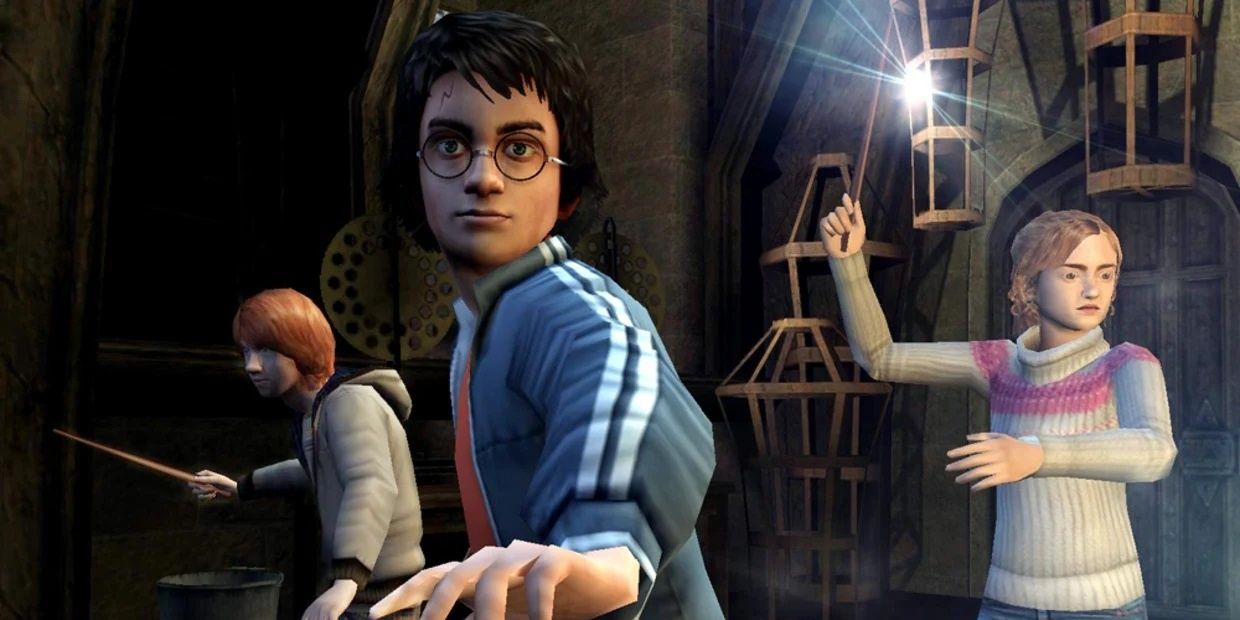 Harry Ron and Hermione in the Harry Potter and the Goblet of Fire game