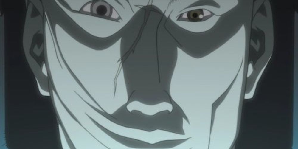 Kazundo Gouda glares at humanity in Ghost in the Shell: Stand Alone Complex 2nd GIG