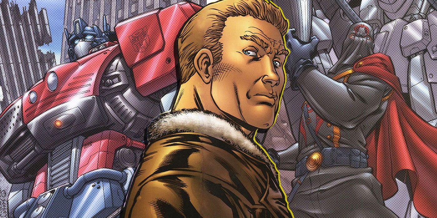 An image of G.I. Joe's Duke alongside Optimus Prime and Cobra Commander.