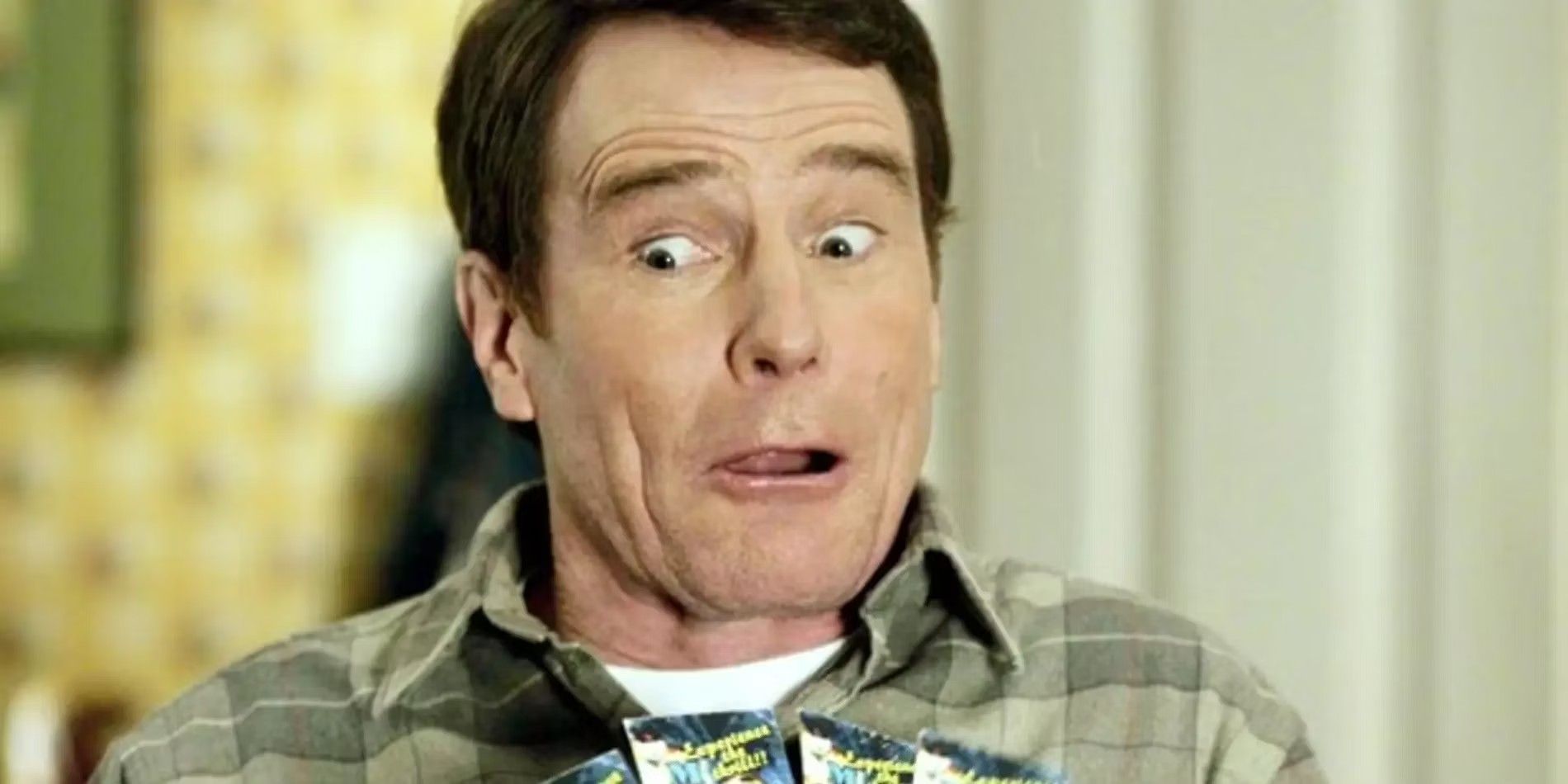 Hal in Malcolm in the Middle with a weird expression on his face.
