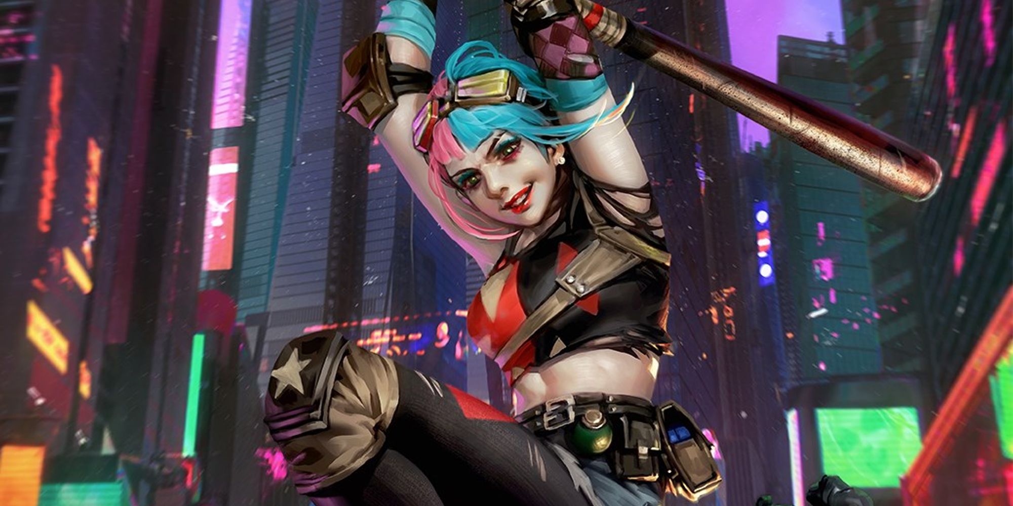 Harley fighting through the city in Future State Harley Quinn