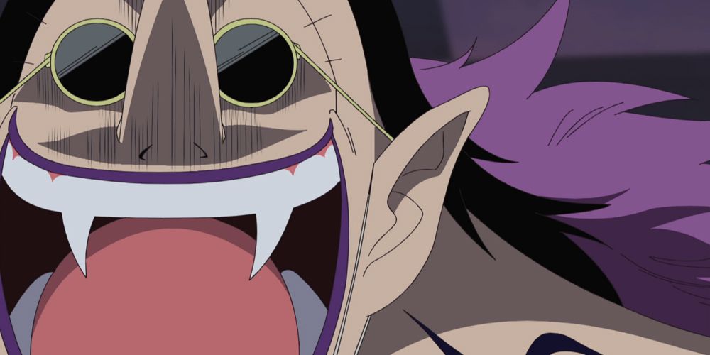 Hogback smiles in the Thriller Bark arc in One Piece.