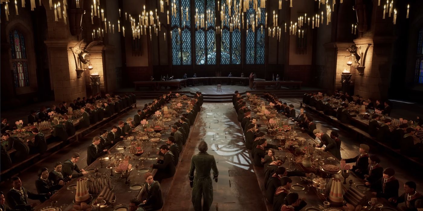 All Hogwarts students eating at the Great Hall