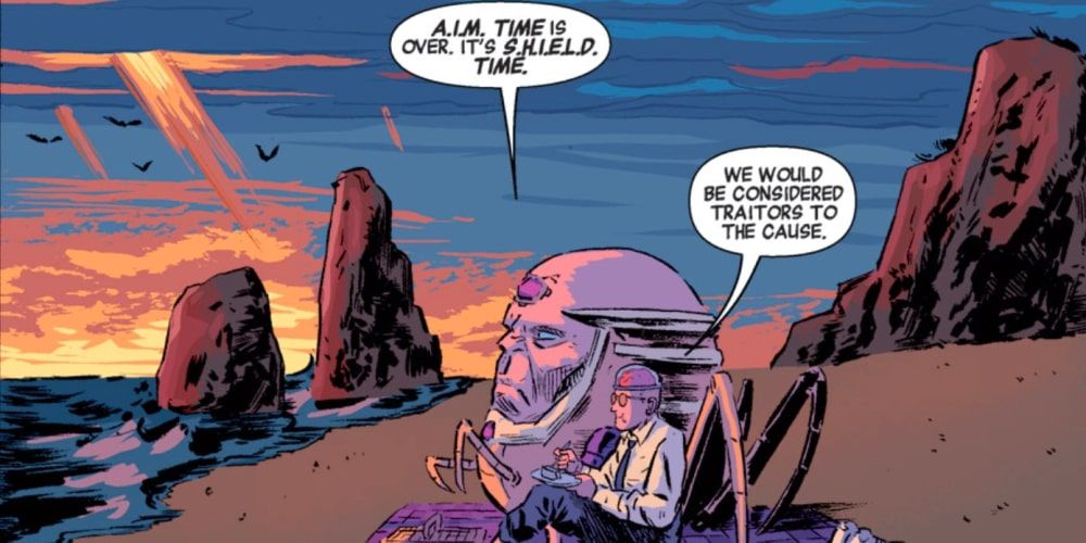 MODOK contemplates defecting from AIM to join SHIELD