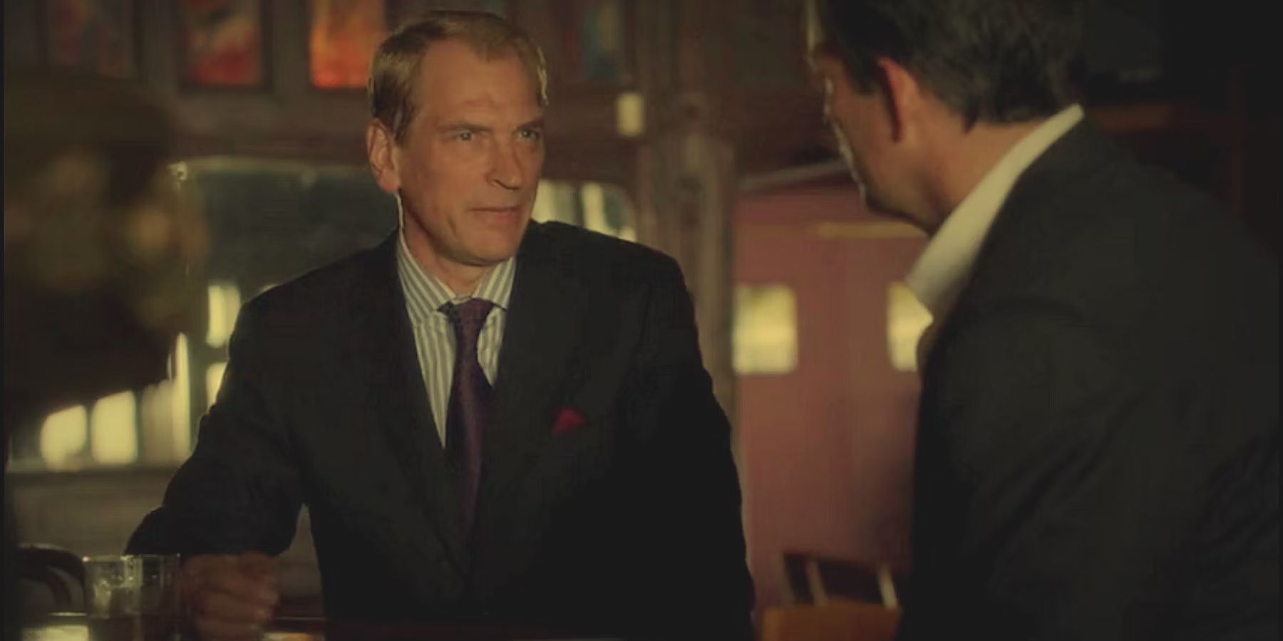 Julian Sands speaks to Reese as Wesley in Person of Interest
