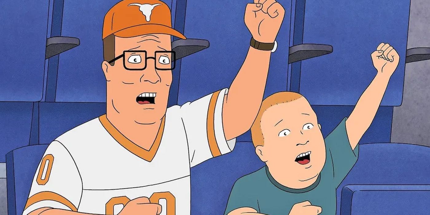 Hank and Bobby cheering from King of the Hill