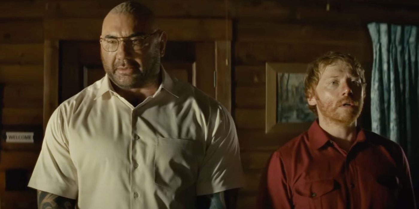Knock at the Cabin Dave Bautista and Rupert Grint
