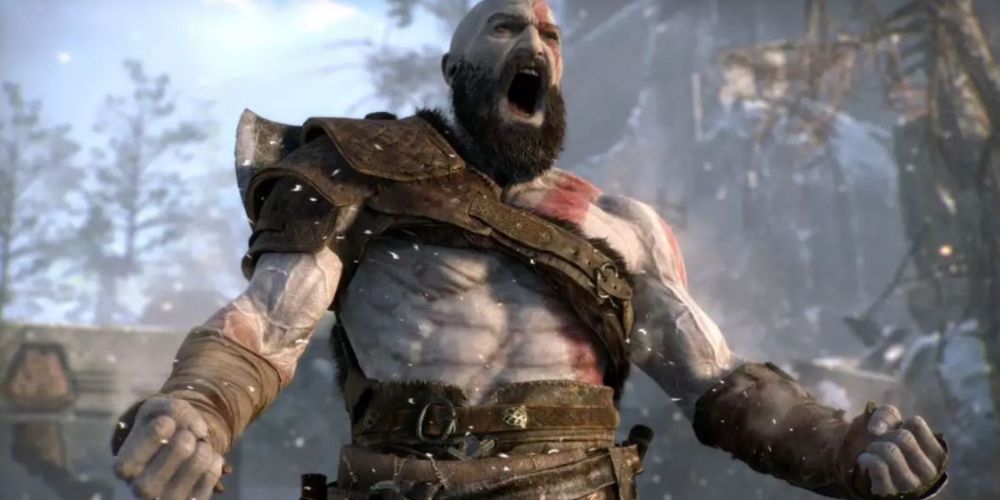 Kratos using his fists God of War