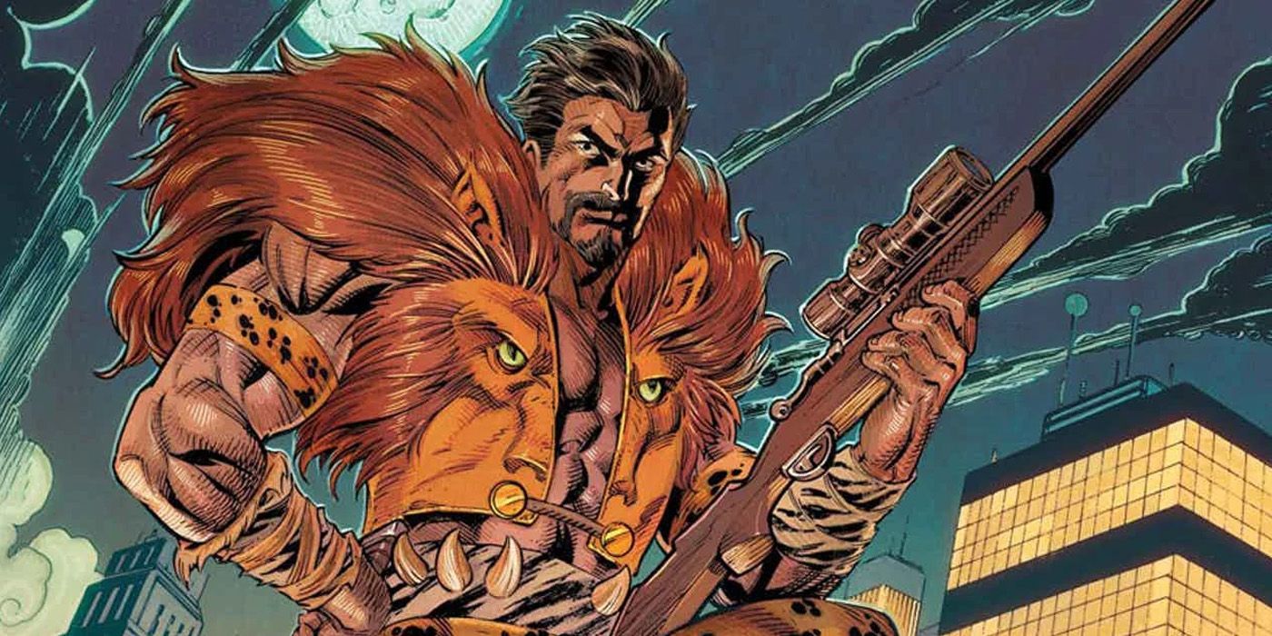 Kraven The Hunter holding a rifle in Marvel Comics.