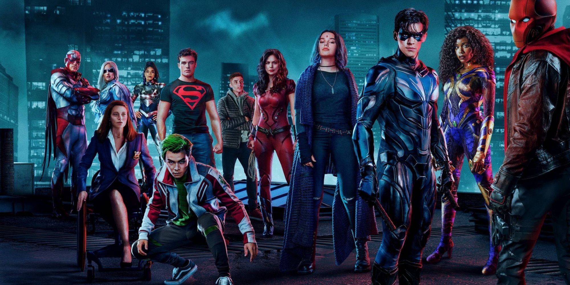 Promotional picture of the cast of HBO Max's Titans