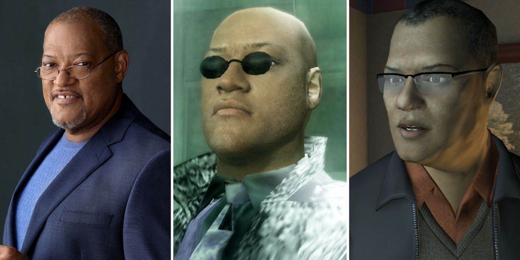Laurence Fishburne and his role as Morpheus in The Matrix: Path of Neo and as Dr Raymond Langston in CSI: Deadly Intent