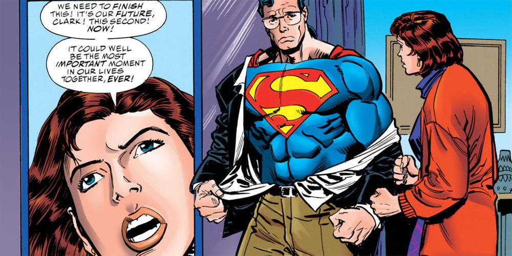 Lois yells at Superman not to leave in the middle of sorting out the priority of their relationship.