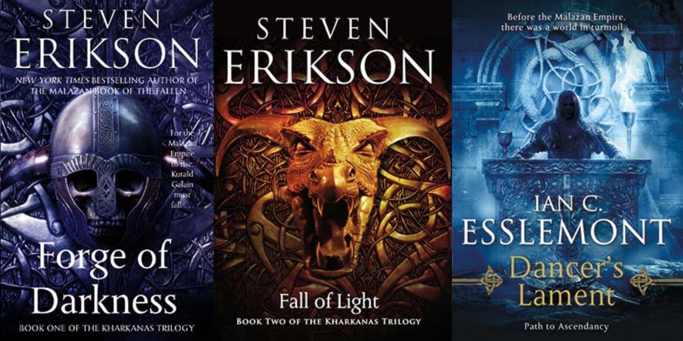 Book covers of the Malazan Book Of The Fallen series