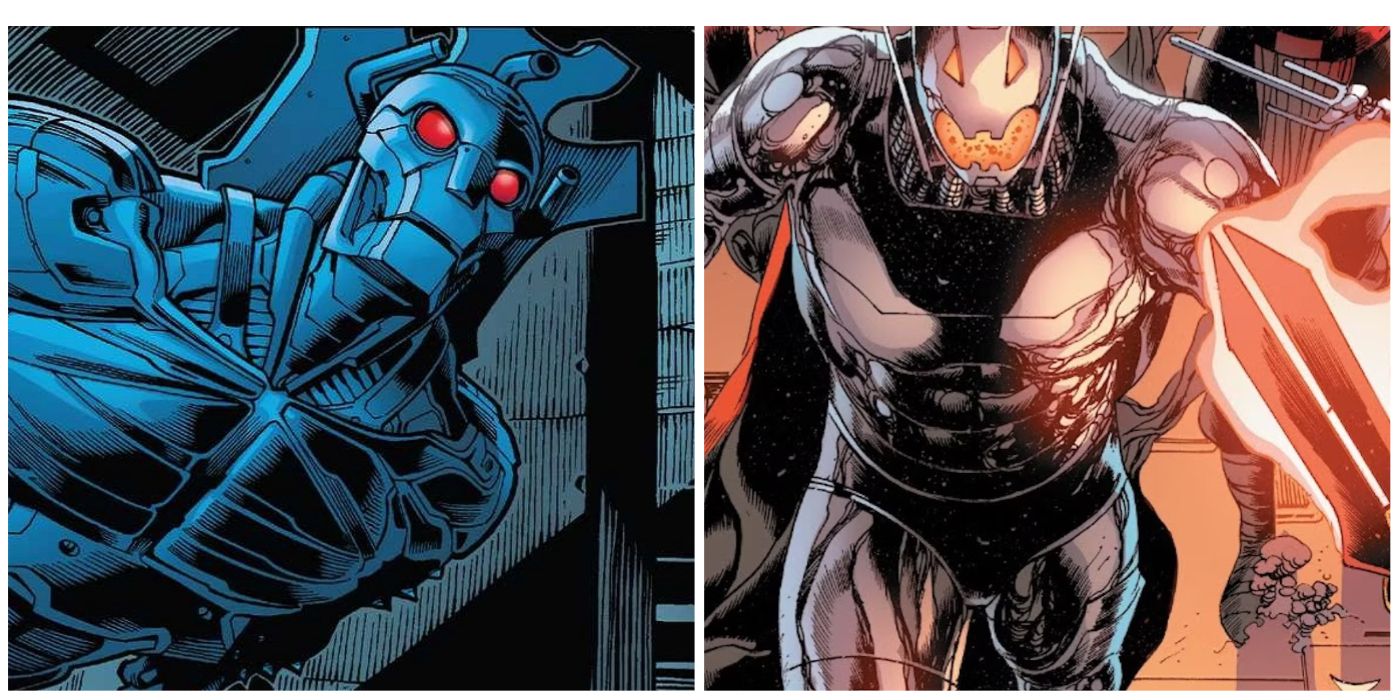 Split image of Dreadnoughts and Ultron in Marvel Comics