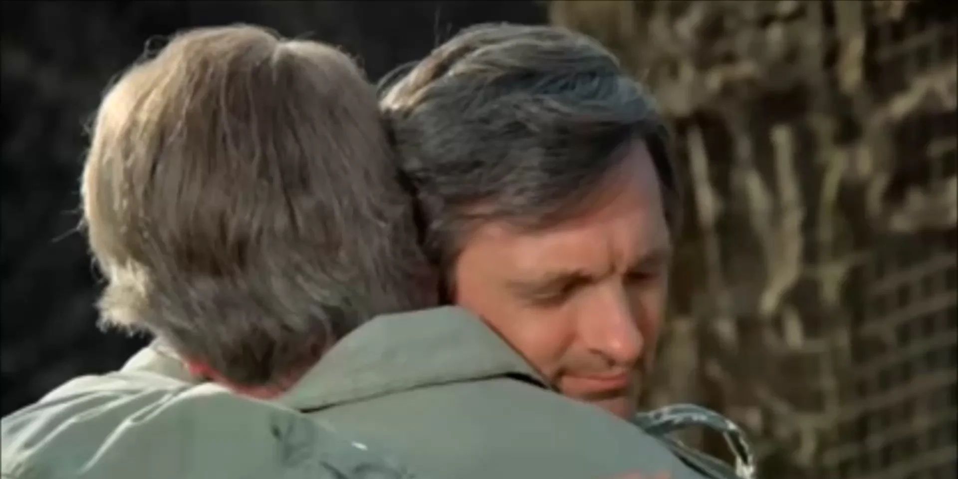 Hawkeye Pierce (Alan Alda) says goodbye to B.J Hunnicutt (Mike Farrell) in the M*A*S*H series finale