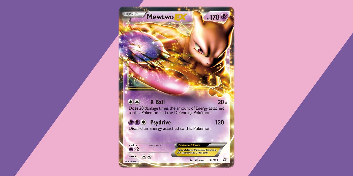 Mewtwo EX Pokémon card form the Legendary Treasures set.