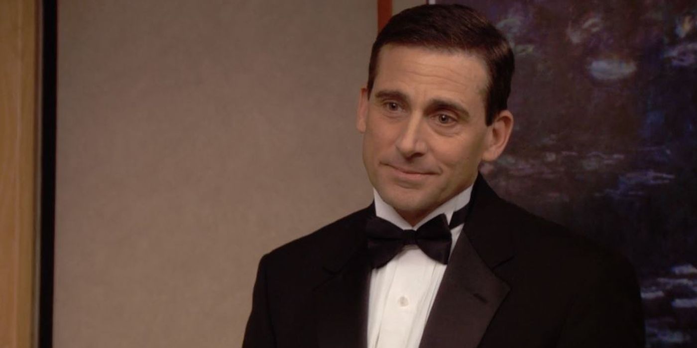 Michael Scott looking lovingly at his employees in The Office