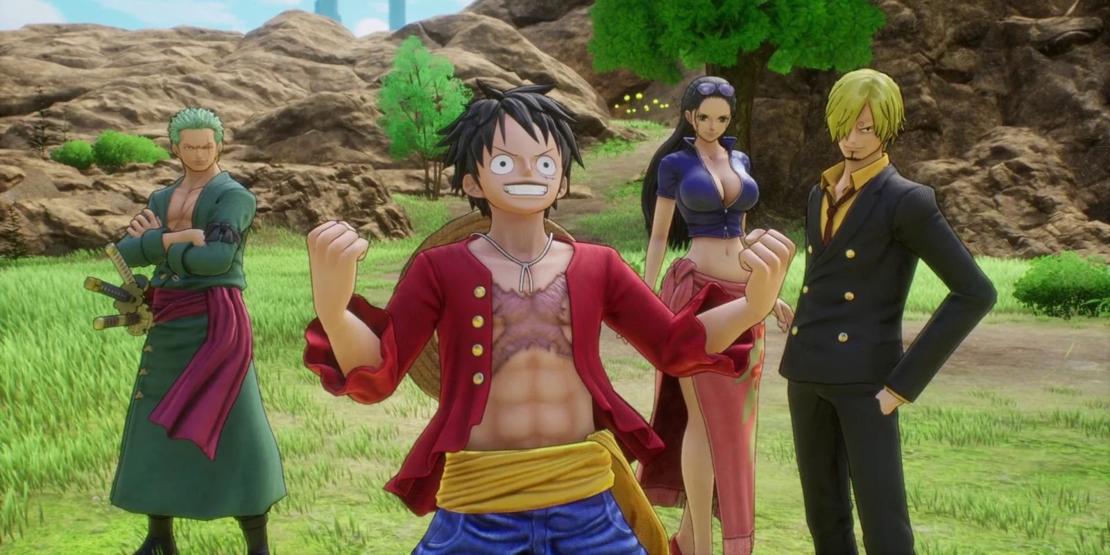 Luffy and the Straw Hat Pirates in One Piece Odyssey