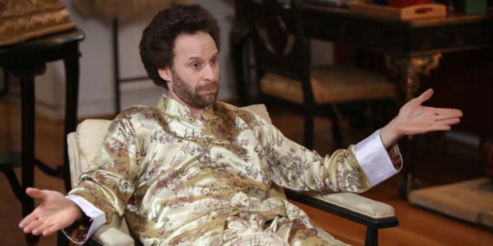 Jeremy Jamm in his robe in Parks and Rec.