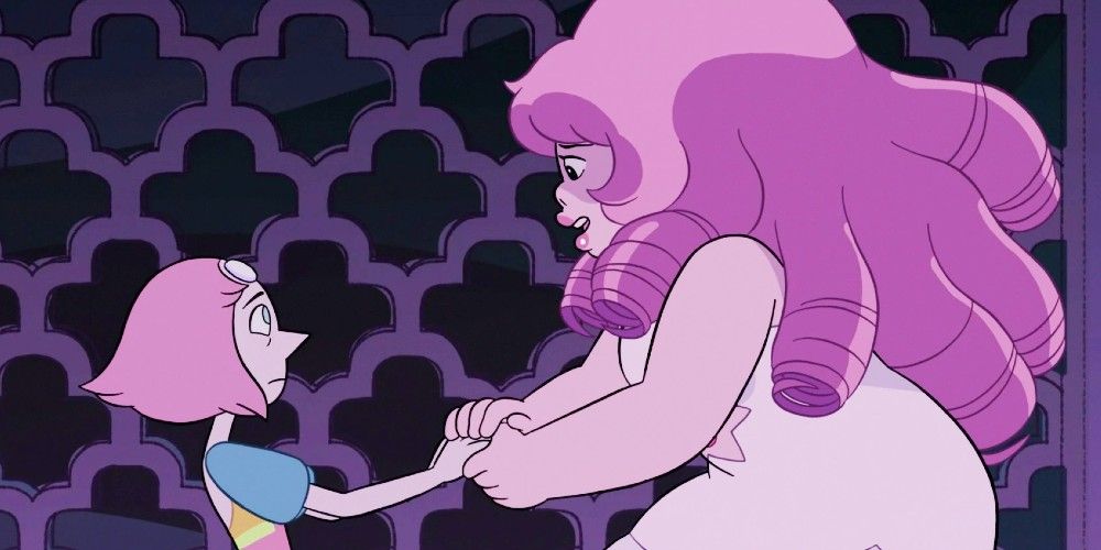 Pearl swears secrecy to Rose Quartz in Steven Universe