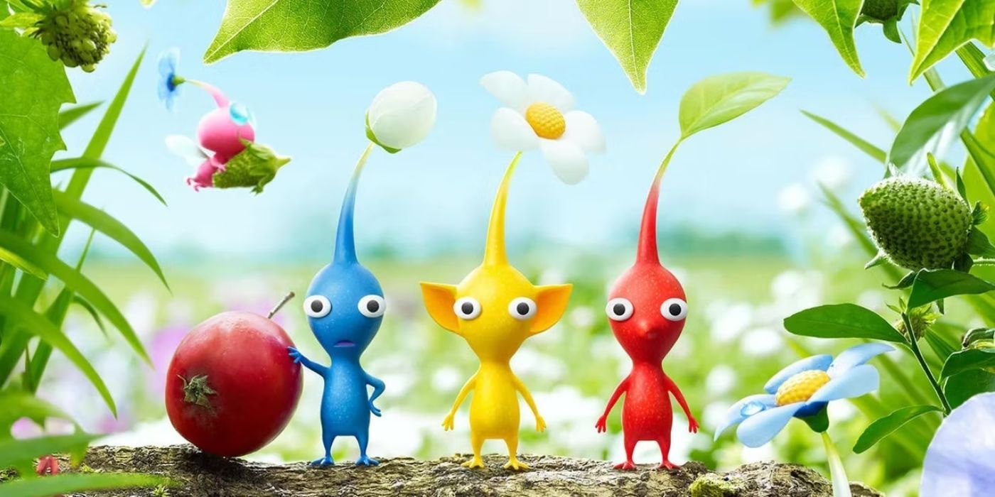 Pikmin leaning on a berry in Pikmin 3.