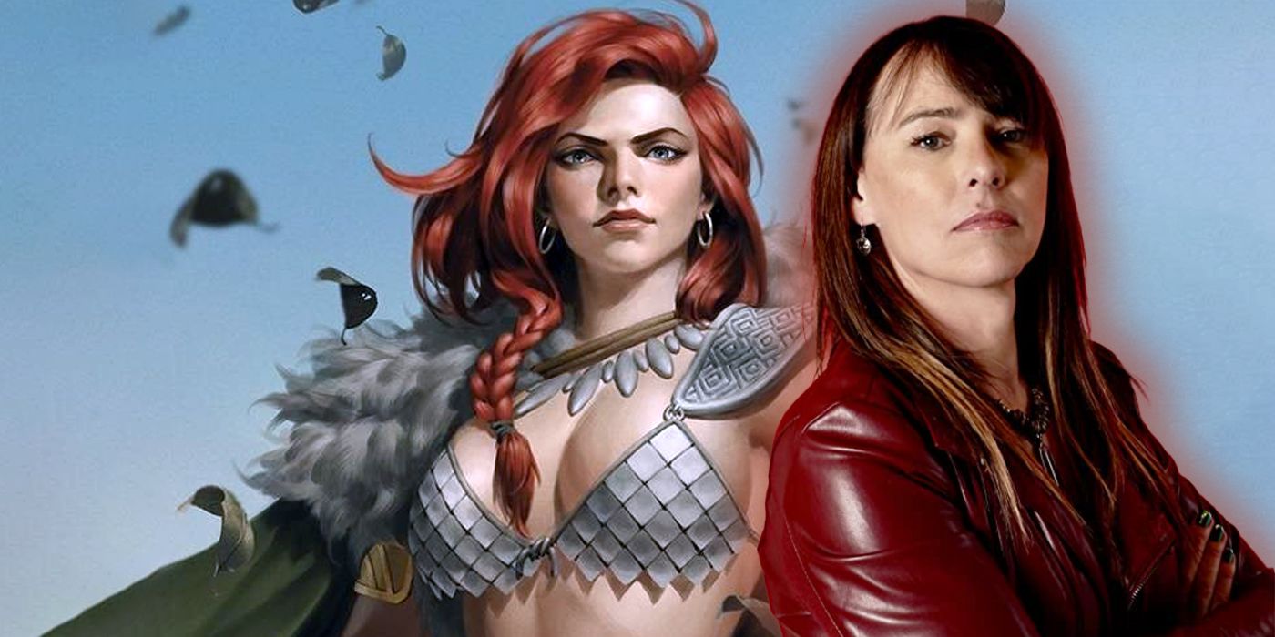 Red Sonja Director M.J. Bassett with comic book version of character